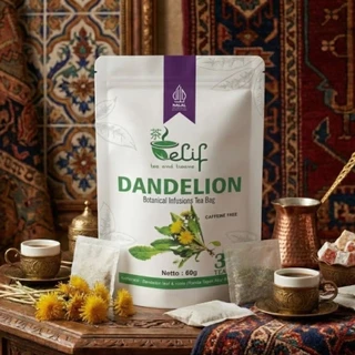 ELIF TEA AND TISANE Dandelion Tea | Teh Dandelion Anemia Detox Liver Pembersih Darah Kotor | 30 Tea Bag