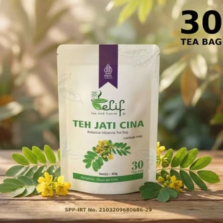 ELIF TEA AND TISANE Teh Jati Cina | Teh Daun Jati China Detox Usus Kotor | 30 Tea Bag