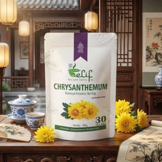ELIF TEA AND TISANE Chrysanthemum Tea | Teh Bunga Krisan | Jerawat Mendem Panas Dalam Tenggorokan Kering Mata Lelah | 30 Tea Bag