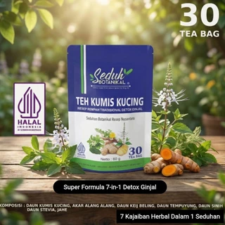 SEDUH BOTANIKAL Teh Kumis Kucing | JSR Detox Ginjal | Teh Daun Kumis Kucing | 30 Tea Bag