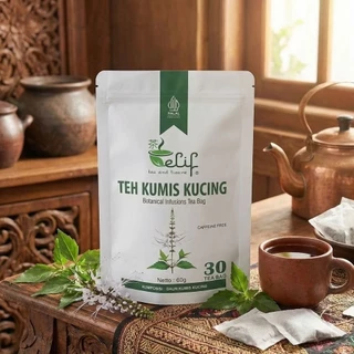 ELIF TEA AND TISANE Teh Kumis Kucing | Daun Kumis Kucing Asli Original Pure 100% | 30 Tea Bag