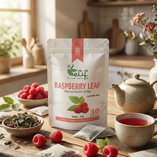 ELIF TEA AND TISANE Raspberry Leaf Tea | Red Raspberry Leaves Teh Daun Raspberry Merah Teh Promil | 30 Tea Bag