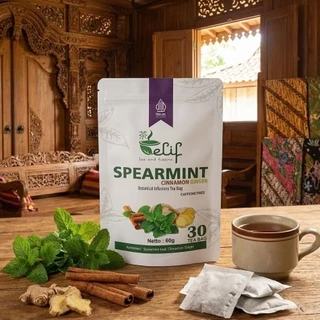 ELIF TEA AND TISANE Spearmint Cinnamon Ginger Tea | Teh Spearmint Jahe Kayu Manis | 30 Tea Bag