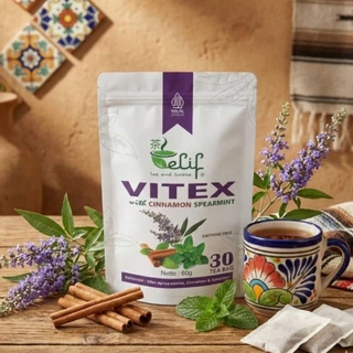 ELIF TEA AND TISANE Vitex Cinnamon Spearmint Tea | Teh PCOS | Teh Promil | Teh Kesuburan |Teh Vitex Kayu Manis Spearmint | 30 Tea Bag