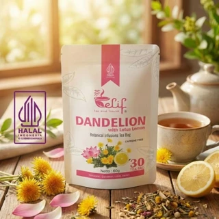ELIF TEA AND TISANE Dandelion Lotus Lemon Tea : Clean Toxic, Slimming & Detox | 30 Tea Bag