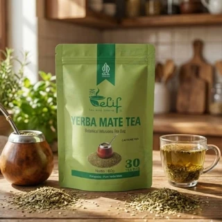ELIF TEA AND TISANE Yerba Mate Tea | Boost Energy and Improve Mental Focus | 30 Tea Bag