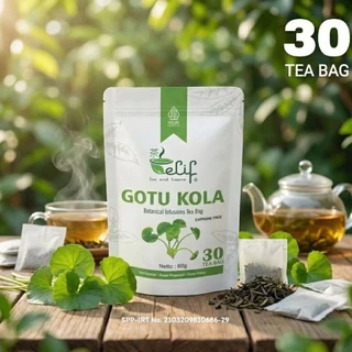 ELIF TEA AND TISANE Gotu Kola Tea | Teh Daun Pegagan | Teh Daun Antanan | Centella Asiatica Tea | 30 Tea Bag
