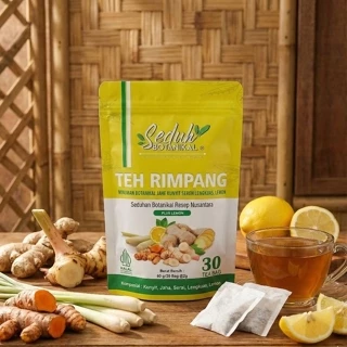 SEDUH BOTANIKAL Teh Rimpang (Plus Lemon) | 30 Tea Bag | Resep Rempah JSR dr Zaidul Akbar