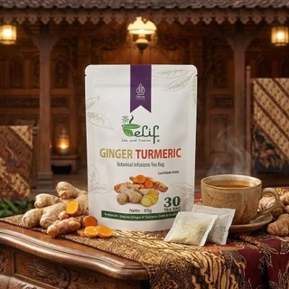 ELIF TEA AND TISANE Ginger Turmeric Tea | Teh Jahe Kunyit | 30 Tea Bag