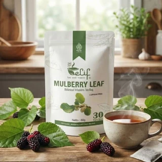 ELIF TEA AND TISANE Mulberry Leaf Tea | Kanker Diabetes Kolesterol | Teh Daun Murbei | 30 Tea Bag