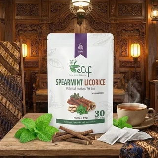 ELIF TEA AND TISANE Spearmint Licorice Tea | Teh Spearmint Jerawat Asam Lambung | 30 Tea Bag