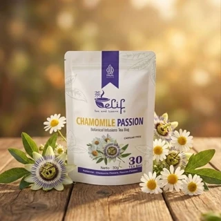 ELIF TEA AND TISANE Chamomile Passion Tea | Teh Bunga Chamomile & Passionflower | Botanical Infusions Tea Bag | 30 Tea Bag