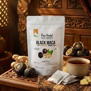ELIF TEA AND TISANE Black Maca Ginger Tea : Black Maca Root & Old Ginger Root (30 Tea Bag)
