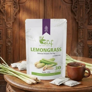 ELIF TEA AND TISANE Lemongrass Tea | Teh Serai | Citronella Tea | 30 Tea Bag