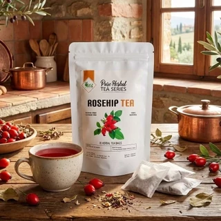 ELIF TEA AND TISANE Rosehip Tea : Pure Organic Rose Hips Tea (30 Tea Bag)
