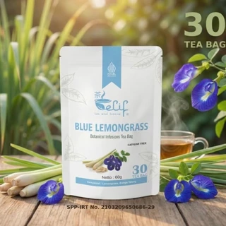 ELIF TEA AND TISANE Blue Lemongrass Tea | Teh Bunga Telang Plus Serai | 30 Tea Bag