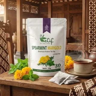 ELIF TEA AND TISANE Spearmint Marigold Tea | Teh Spearmint & Bunga Marigold | 30 Tea Bag