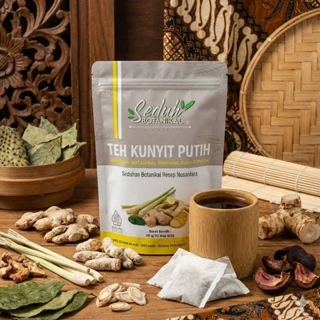 SEDUH BOTANIKAL Teh Kunyit Putih | Rimpang JSR Detox Kista Miom Kanker | 30 Tea Bag
