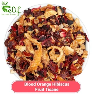 ELIF TEA Blood Orange Hibiscus 50g - Fruit Tea Tisane Tinggi Vitamin C - Teh Rosella Rose Hips & Jeruk - Loose Leaf
