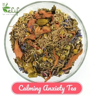 ELIF TEA Calming Anxiety Tea : Valerian Root Ashwagandha Passionflower Linden