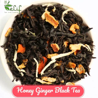 ELIF TEA Honey Ginger Black Tea : Ginger, Dried Orange Fruit & Honey Black Tea