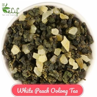 ELIF TEA White Peach Oolong Tea Fresh Oolong Tea with Real Dried Peach Chunks