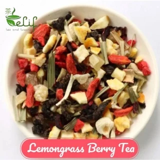 ELIF TEA Lemongrass Berry Tea Mixed Dried Peach, Apple, Gojiberry, Cranberry