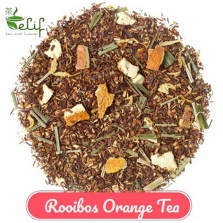 ELIF TEA Rooibos Orange Tea 50g - Teh Merah Afrika Herbal Tisane Caffeine Free - Dried Orange & Lemongrass Loose Leaf