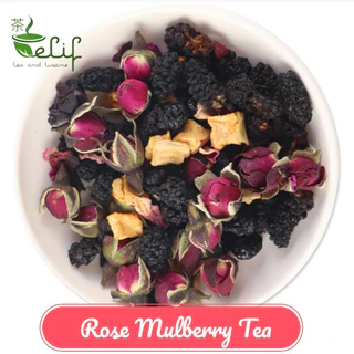 ELIF TEA Big Pack Rose Mulberry Tea : Golden Rosebud, Dried Mulberry Fruit & Apple Fruit