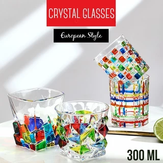 300 ml European-style Crystal Glasses Hand Painted Gelas Style Eropa