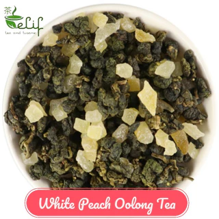 ELIF TEA Big Pack White Peach Oolong Tea Fresh Oolong Tea with Real Dried Peach Chunks