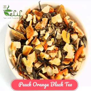 ELIF TEA Big Pack Peach Orange Black Tea : White Peach Fruit, Orange Fruit and Black Tea